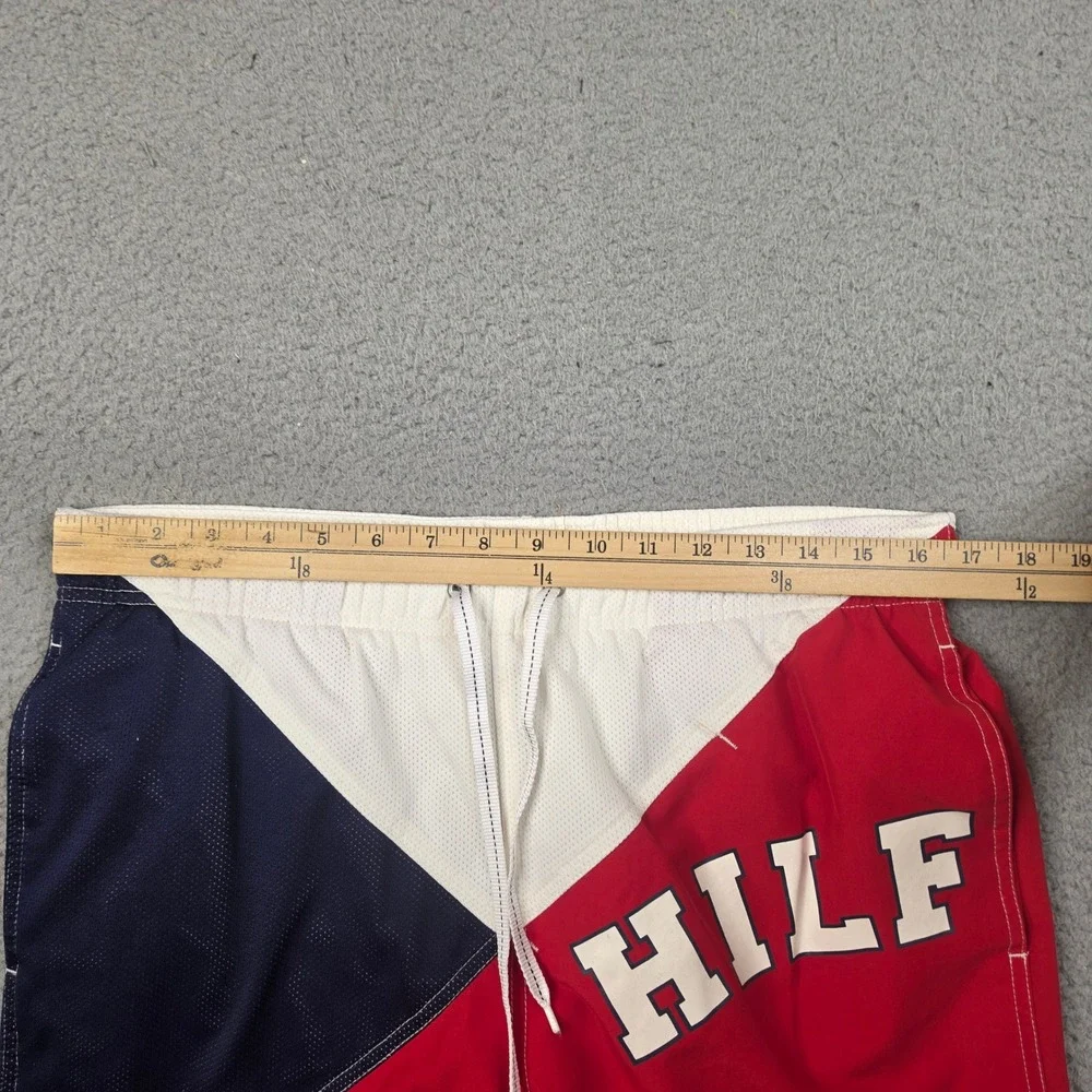 Vintage Tommy Hilfiger Swim Trunks Mens Medium 33 Colorblock Red White Navy Logo